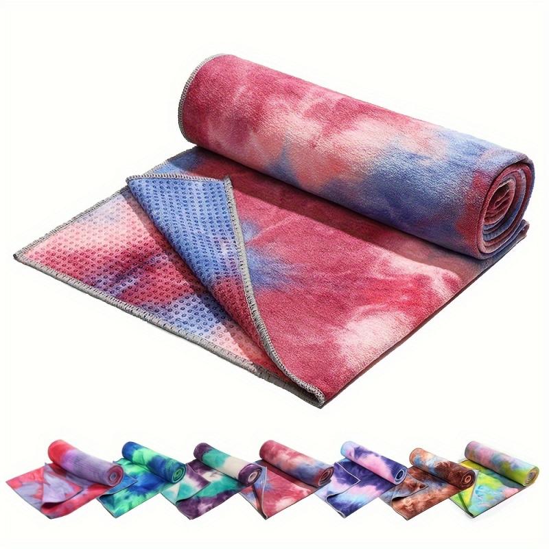 Non-Slip Yoga Mat Towel - Super Absorbent Quick Dry Microfiber Towel for Hot Yoga Pilates Gym Outdoor and Fitness Training, Sweat Absorbing Sports Towel with Storage Bag, Portable Fitness Essential Gift