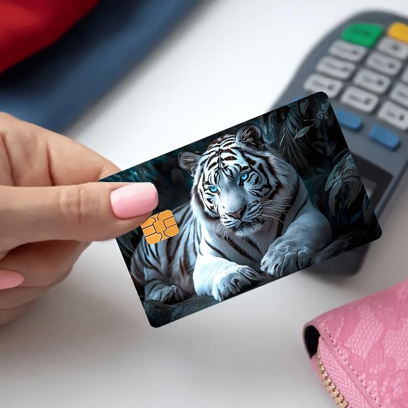 White Tiger Credit Card Sticker Used for EBT, Transportation, Keys, Credit Cards, Debit Cards, Card Skins, Protect Bank Cards, No Bubbles, Suitable for Small Chip Cards
