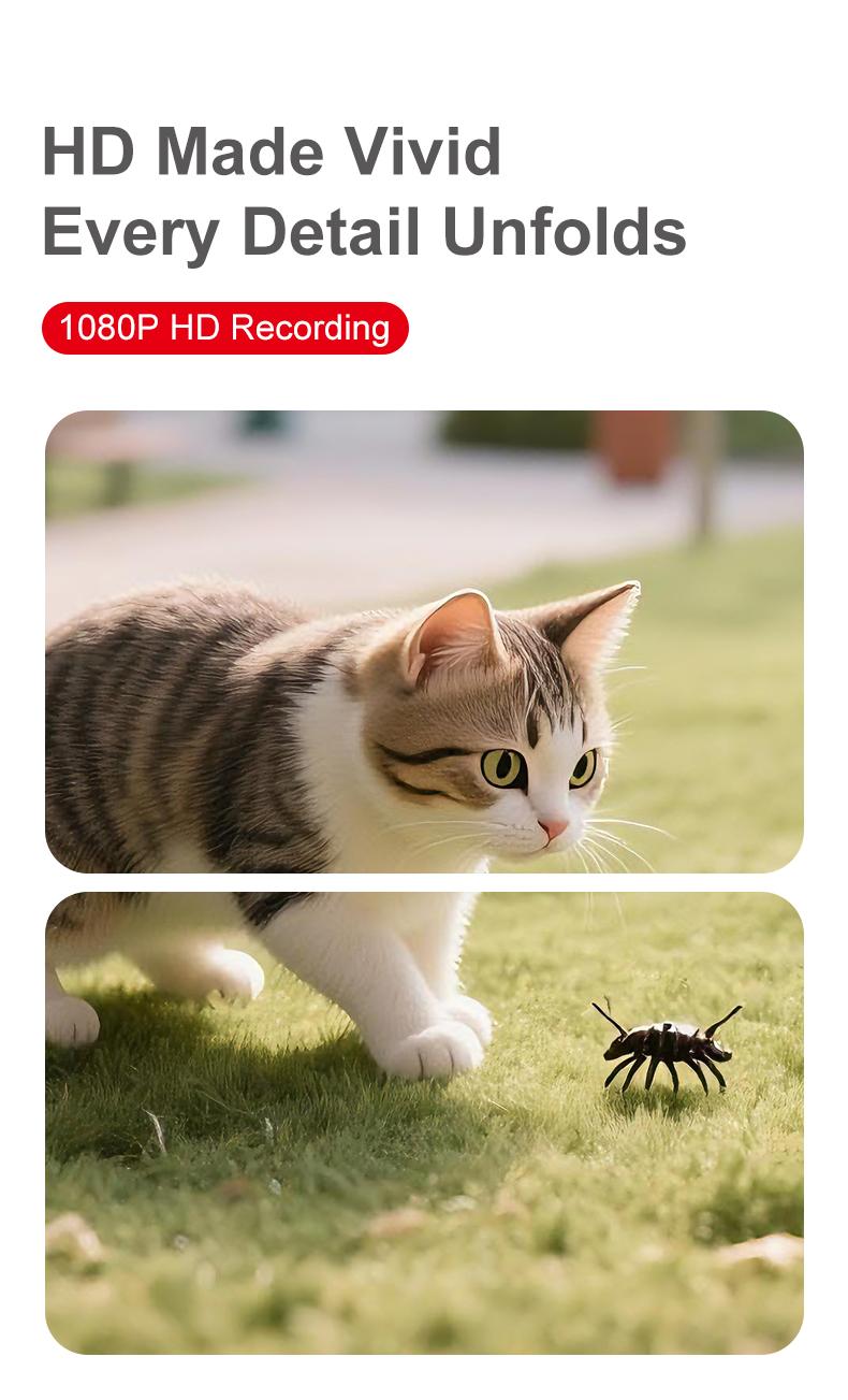 WIXUN-1080P mini magnetic thumb sports camera, 180 ° rotating camera, 1.47-inch IPS high-definition display screen, equipped with 16GB TF card, suitable for daily photography/videography, outdoor activities, law enforcement scenes