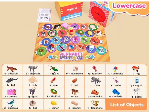 JoyCat Alphabet or Themed Mystery Box Toy, Letters Sorting Matching Game Activities, Montessori Sorting Toys with Sensory Play Box, Preschool Learning JoyCat Alphabet or Themed Mystery Box Toy, Letters Sorting Matching Game Activities, Montessori Sorting Toys with Sensory Play Box, Preschool Learning