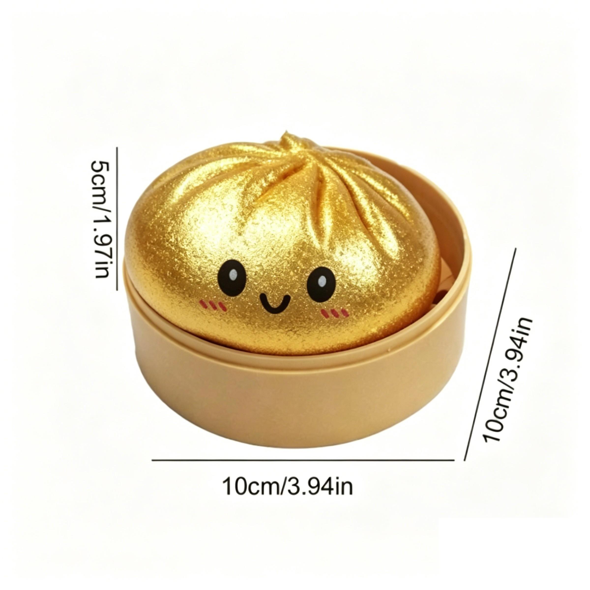 12PCS Cute Glittering Char Siu Bao Stress Relief Squeezable Fun Realistic Steamed Bun Release of Anxiety Colorful Bun Blind Box