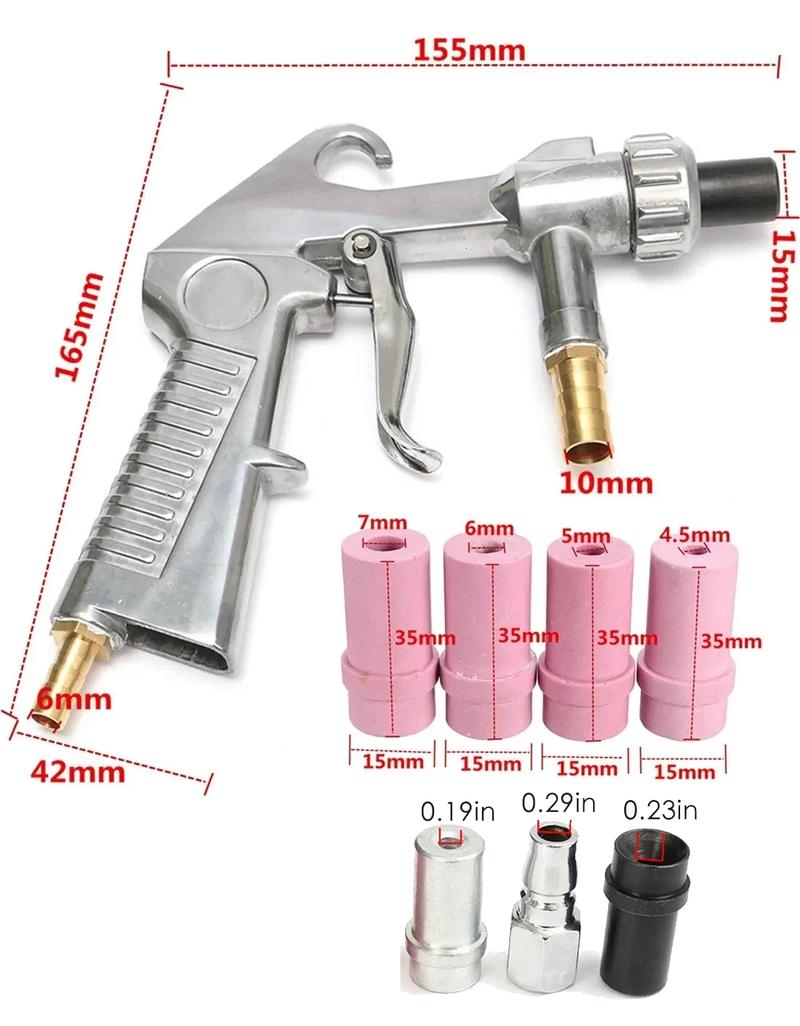 high-Precision Sandblaster Abrasive Air Sand Blasting Gun Efficient Kit Precise Spraying Contains Multiple Types Of Nozzles Sandblasting Machine Strong Sandblasting Tool Cleaning tools Rust Removal tools Polishing tools