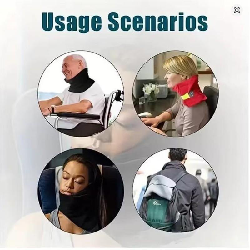 Ergonomic Travel Neck Pillow, Orthopedic Neck Support for Travel, Office and Car, Comfortable and Adjustable Design