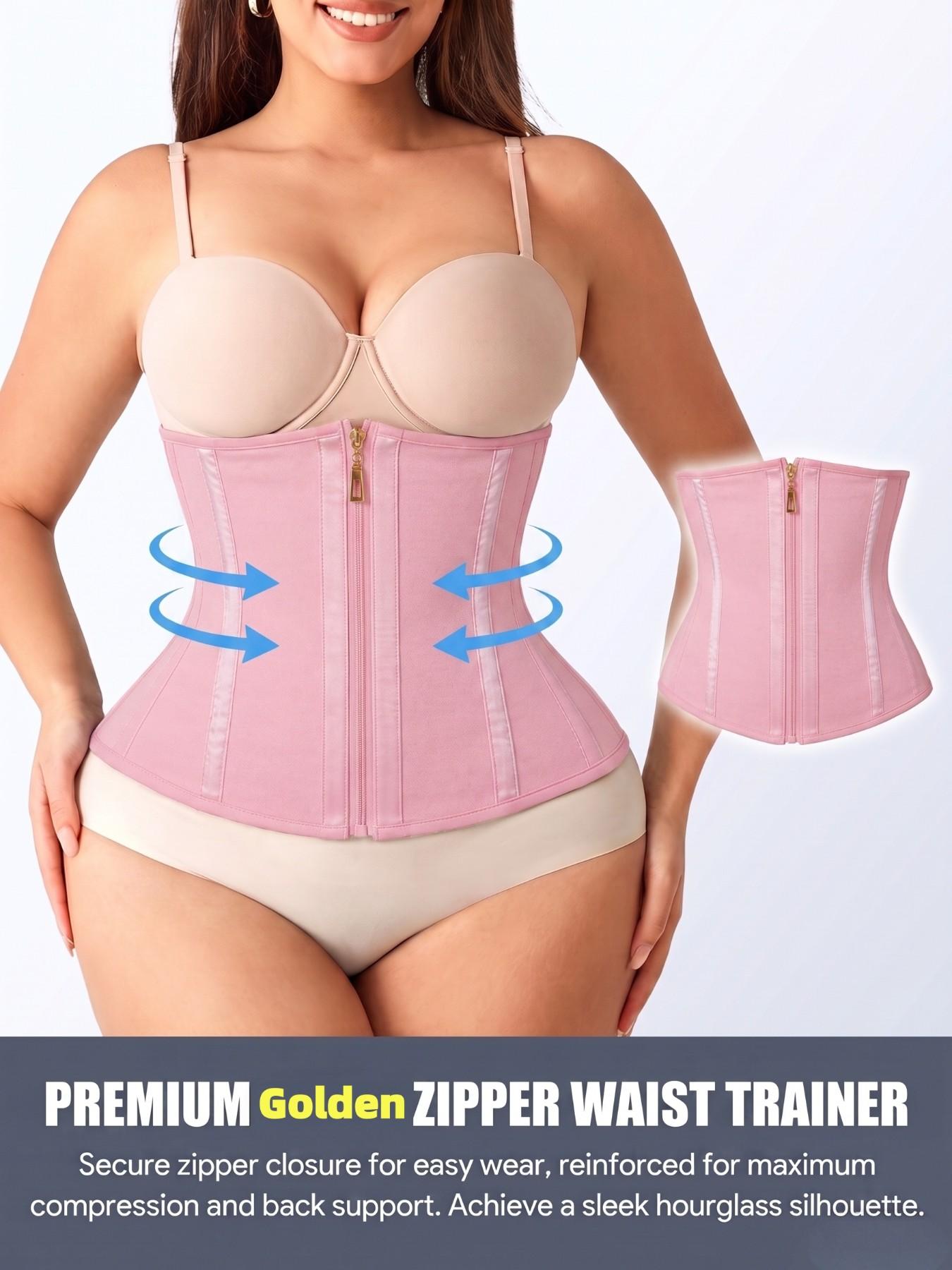 1 Count Women's Tummy Control Waist Trainer, Fajas, Zipper & Hook Dual Closure Waist Shaping Shapewear Belts, Abdomen Compression Waist Cincher, Reinforced Boning Tight Fit Shapewear, Taming Girdle, Designed For Natural Curves & Daily Beauty