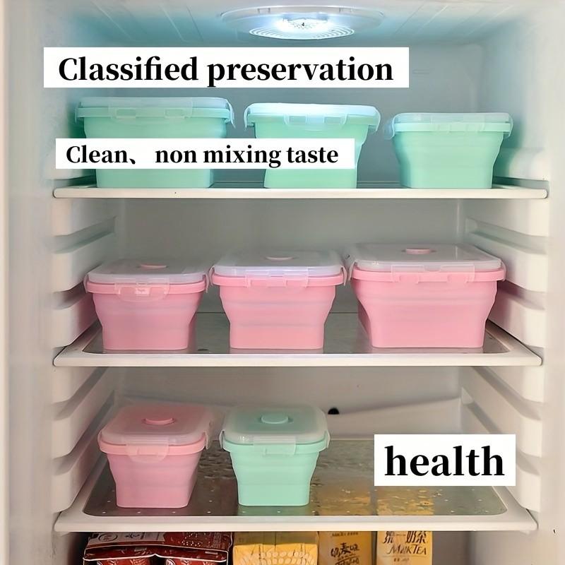 Food Grade Foldable Silicone Lunch Box, Microwave Safe Sealed Bowl, Portable Bento Box for Office Workers and Students, Refrigerator Storage