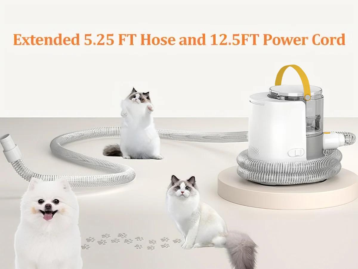 PUPPYOO 5-in-1 Pet Grooming Kit with 13000Pa Vacuum for Dogs & Cats, 1.5L Dust Cup, 4m Cord, Whisper-Quiet Operation, Adjustable Guard Combs, Hair Remover Roller PUPPYOO 5-in-1 Pet Grooming Kit with 13000Pa Vacuum for Dogs & Cats, 1.5L Dust Cup, 4m Cord, Whisper-Quiet Operation, Adjustable Guard Combs, Hair Remover Roller