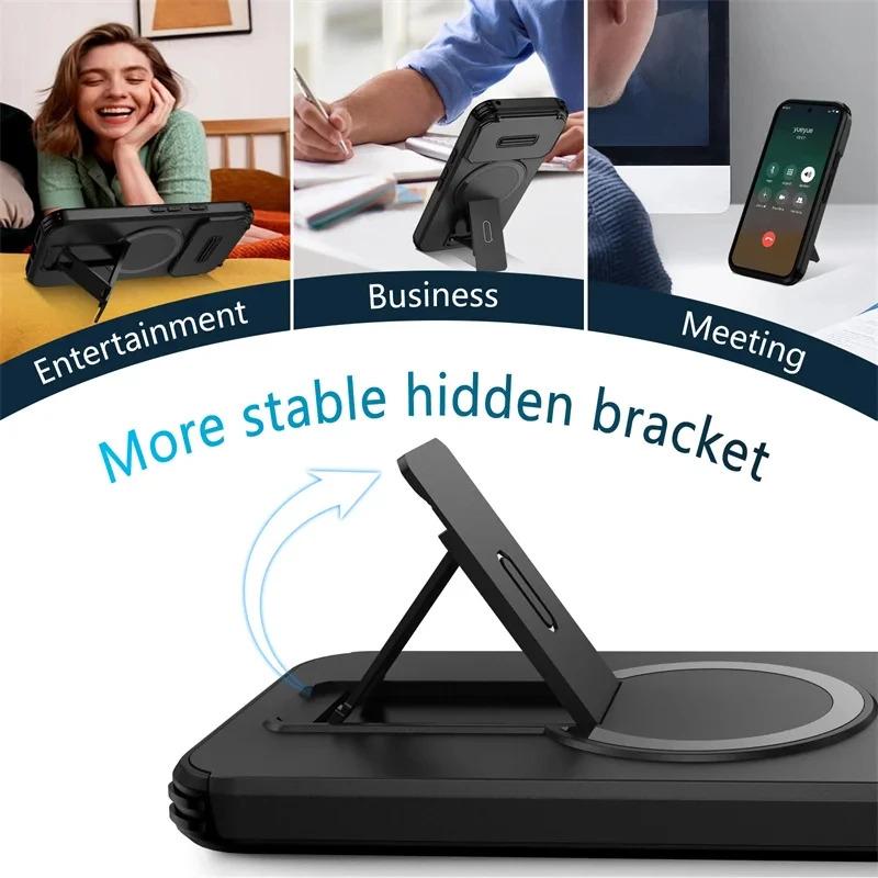 Lens Protect Magnetic Kickstand Phone Case For Google Pixel 10 10Pro 9 Pro 9Pro XL 9A 8a Wireless Charging Shockproof Back Cover