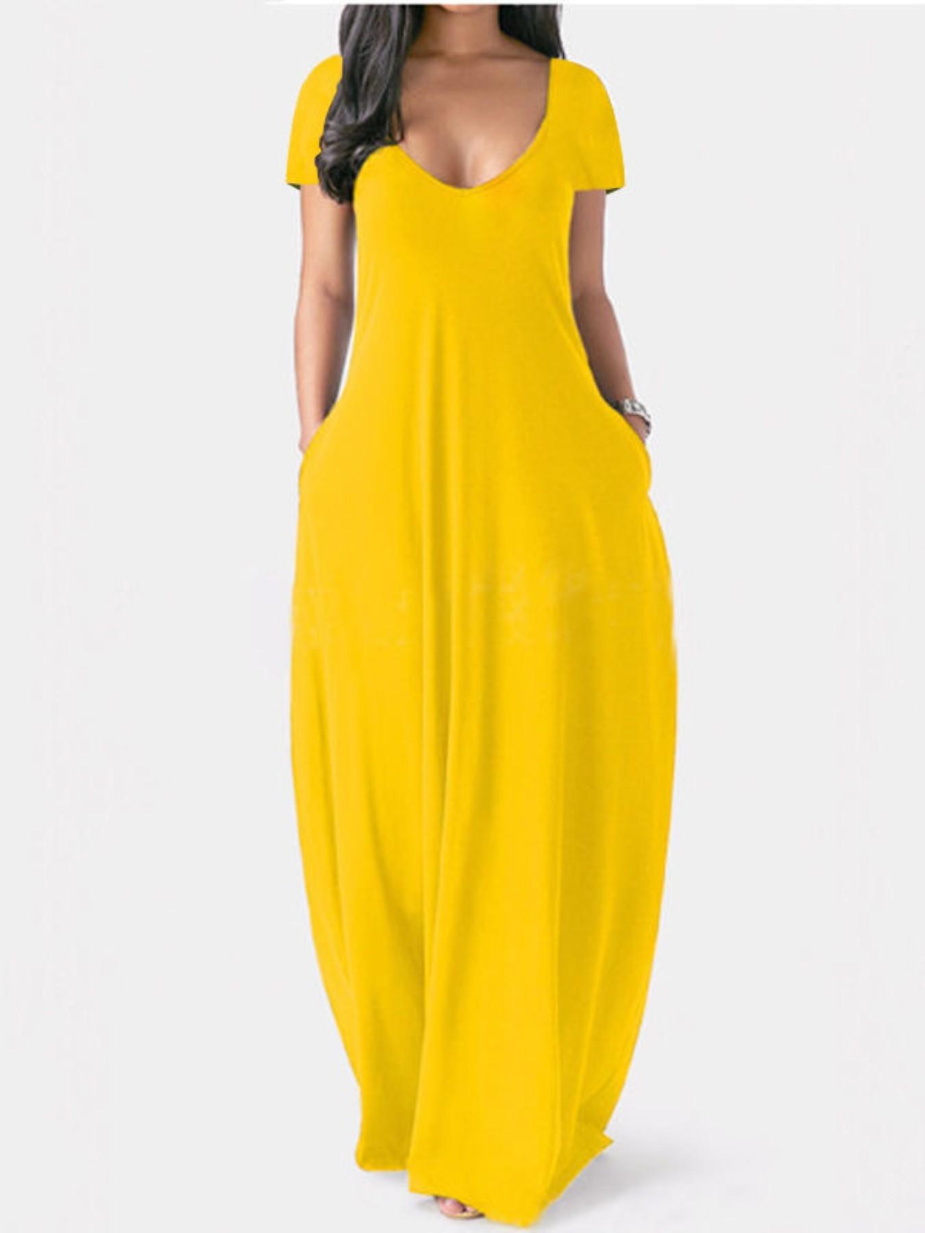 Women's Casual Simple Basic Loose Pocket Long Sleeve Dress, Comfortable and Stylish Design, Perfect for Daily Wear and Relaxing Moments, Casual Dresses