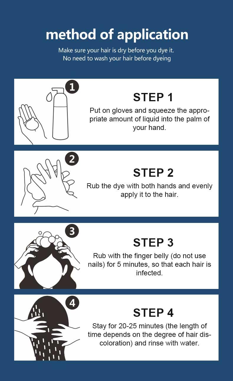 Hair Dye Shampoo - 3-in-1 Instant Hair Color with 100% Grey Coverage, Herbal Ingredients, Gentle Nourishing Formula, Long-lasting Shine, Easy to Use for All Hair Types