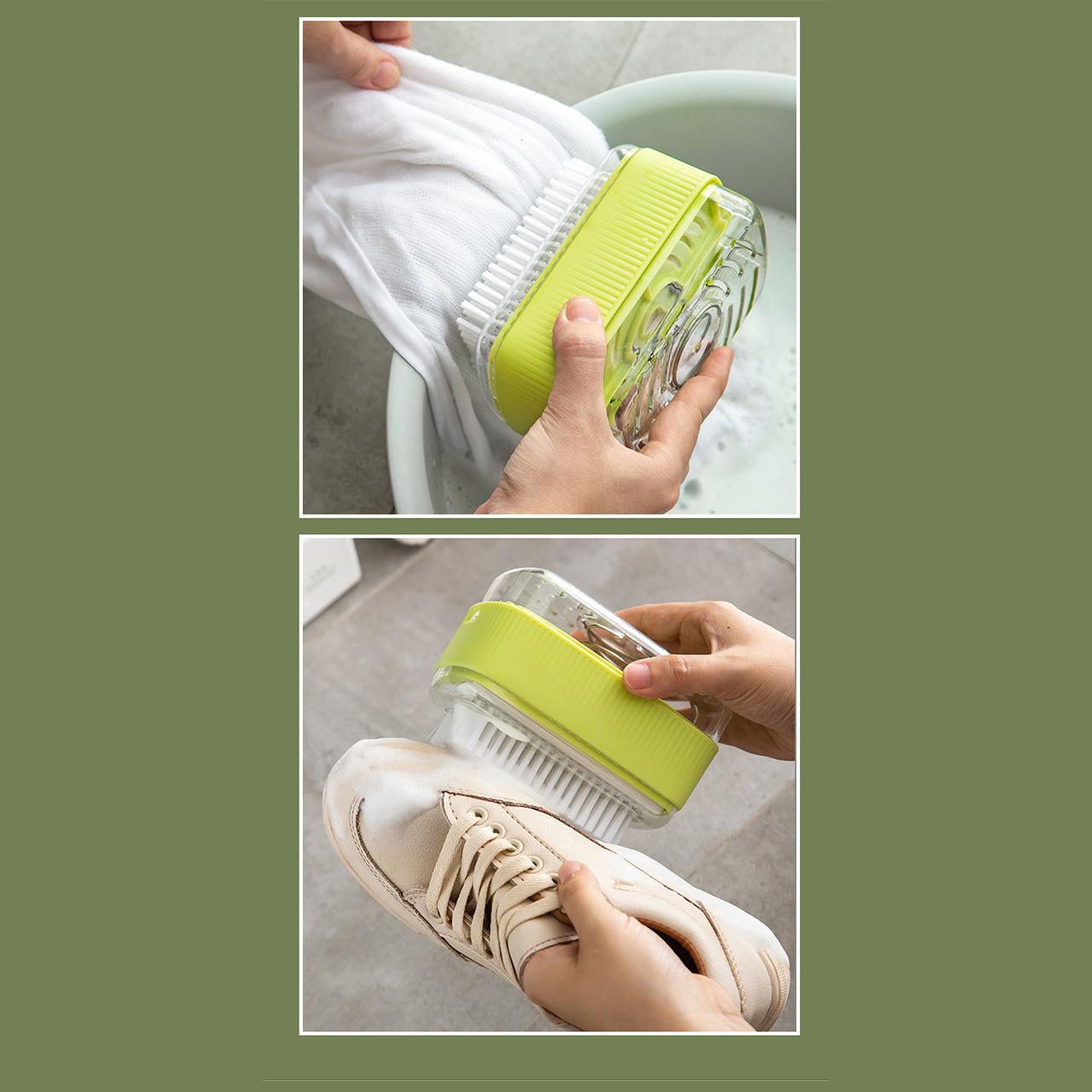Multifunctional Soap Foaming Box, Hand-Free Storage Soap Holder, Drainage Soap Dish with Rolling Brush, Laundry Brush Included