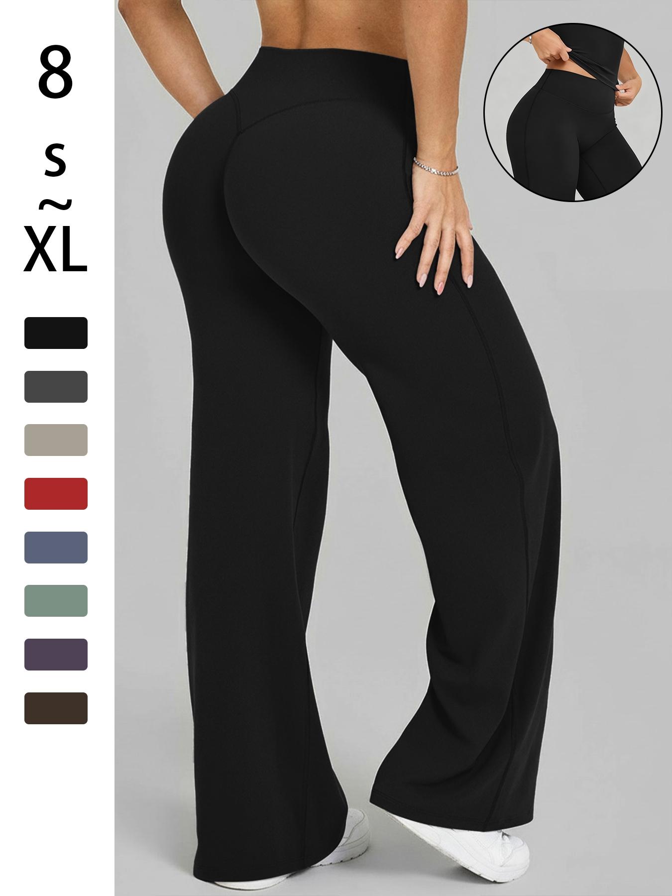 Women's High Waist Elastic Straight Leg Pants, Casual Soft Sporty Yoga Pants, Running Pants, Loose Fit Fashionable Fall Winter Daily Wear