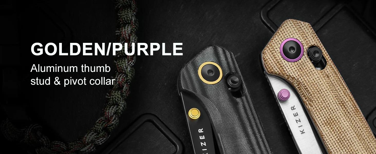 Kizer Madrac Nitro-V Blade V3693A1/ V3693A2, Portable Folding Camping Knife, Micarta Handle, EDC Multi-Function Tool Knife, Fruit Knife, Convenient Pocket Knife with Clutch Lock, Men's Gift, Christmas Gift