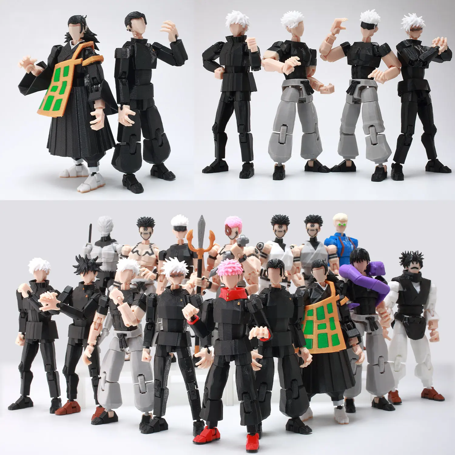 3D Printed Jujutsu Kaisen 13-Pack Movable Action Figures | Sukuna, Yuji, Yuta, Satoru Gojo Anime Model Toys