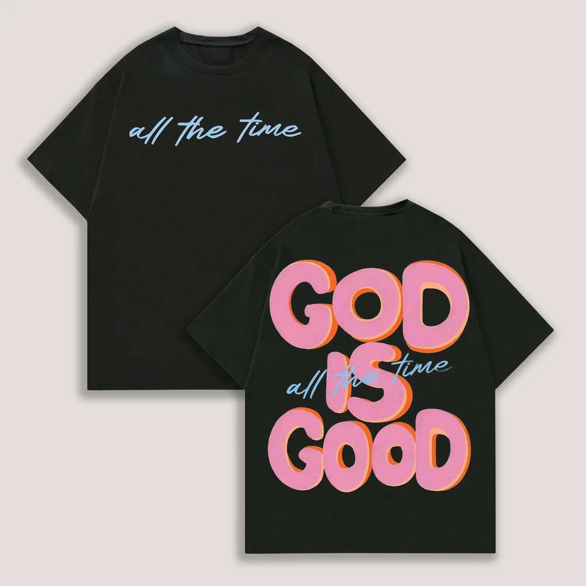 Trendy Streetwear Graphic T-Shirt, Unisex "GOD IS GOOD" Double-Sided Print,Clothes For Women, Tops For Women, Women's Tops
