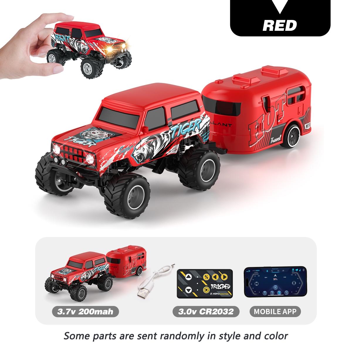 Mini Remote Control Car All-Terrain Climbing, Automatic Demonstration Mode, Spring Shock Absorption, 2.4g Interference-Free, LED Lights, Speed Gears, Remote Controlled Car