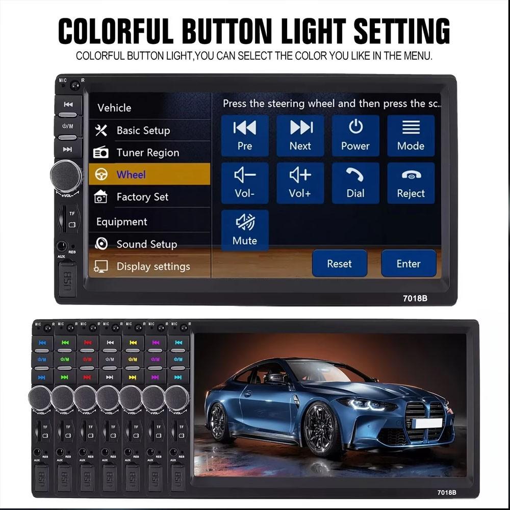 Universal Dual Spindle 7 Inch Car Dashboard Screen, Car Audio, Phone Connectivity, Bluetooth-compatible Casting, Fm Radio, USB Port, Abs Material, Car Media Player, Car Video Players