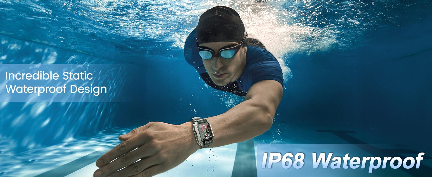 Smart Watches for Men - 2.01'' HD Display, 80 Days Long Battery, IP68 Waterproof, Bluetooth Call, 100 Sport Modes Fitness Tracker Watch, Heart Rate/Blood Oxygen/Sleep Monitor Smart Watch for Android-BY