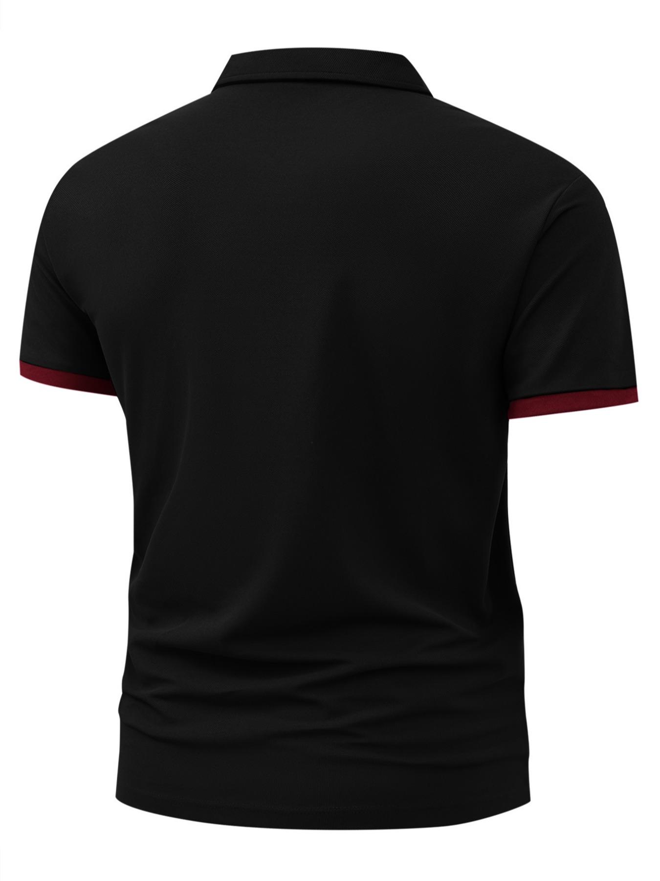 Men's Regular Fit Letter Print Polo Shirt, Casual Design Comfy Collared Top for Summer, Fashion Men's Clothes for Daily Wear, Shortsleeve Menswear, Casual Golf Polo, Breathable Menswear, Golf Polo Shirts