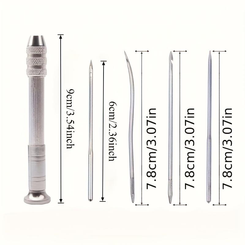 1set Leather Sewing Awl Set Replaceable Multifunctional Shoes Repair Tool Kit Punch Stitching Needles DIY Sewing Leathercraft, Sewing Kit for Children, Utility Tool