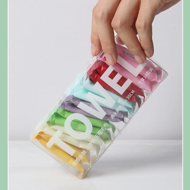 1pack of 14pcs，Disposable Compressed Towels, Portable Independent Packaging, Boxed Thickened Large Size, Travel Face Towel Must-Have