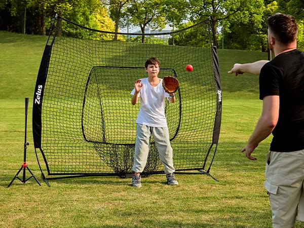 【Jumpstart Sale】7×7 Baseball Net with Tee Kit, Portable Baseball Net for Hitting and Pitching, Softball Net with Tee, Carry Bag & Weighted Baseball,Backyard,all seasons,family sport,gift idea,lawn games,Outdoorfun Training Equipment