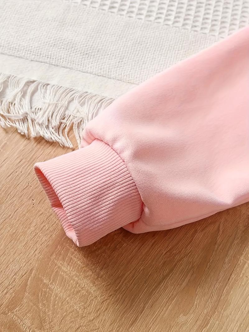 Halloween Christmas Kp Cool Girl Pattern Print 2-Piece Set, Power Girl Outfit, Girls' Casual Sportswear, Comfortable Elastic Waist Pants, Spring Fall Winter