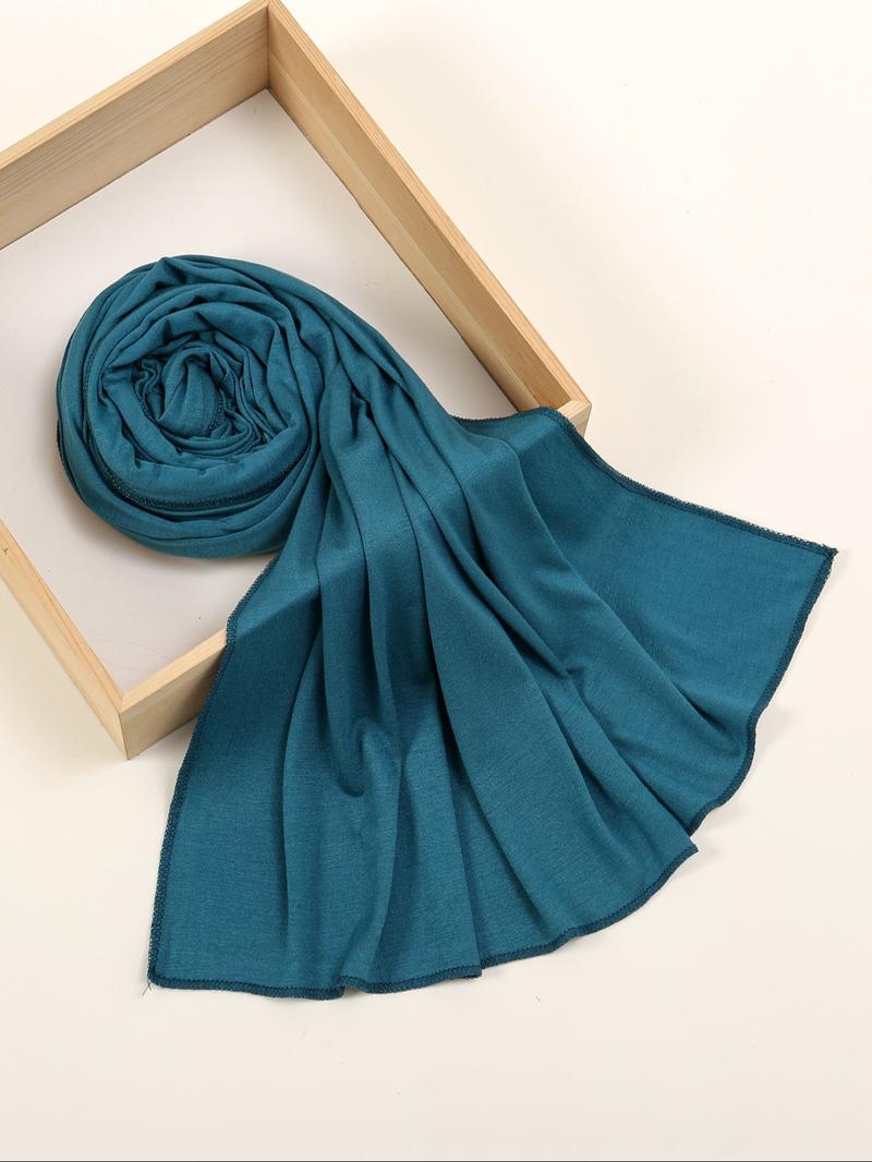 Women's Dopamine Fashion Color Palette Headscarf Turban Hijab, Soft Jersey Material, Elastic Design, Suitable for All Occasions, Plain Pattern