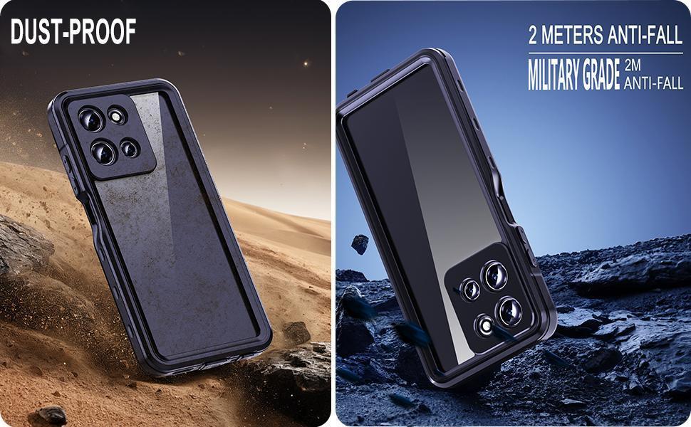 for Moto G 5G 2025 Case Waterproof, Built-in Screen Protector, Rugged Full Body Dustproof Shockproof Protective Cover for Moto G 5G, Black