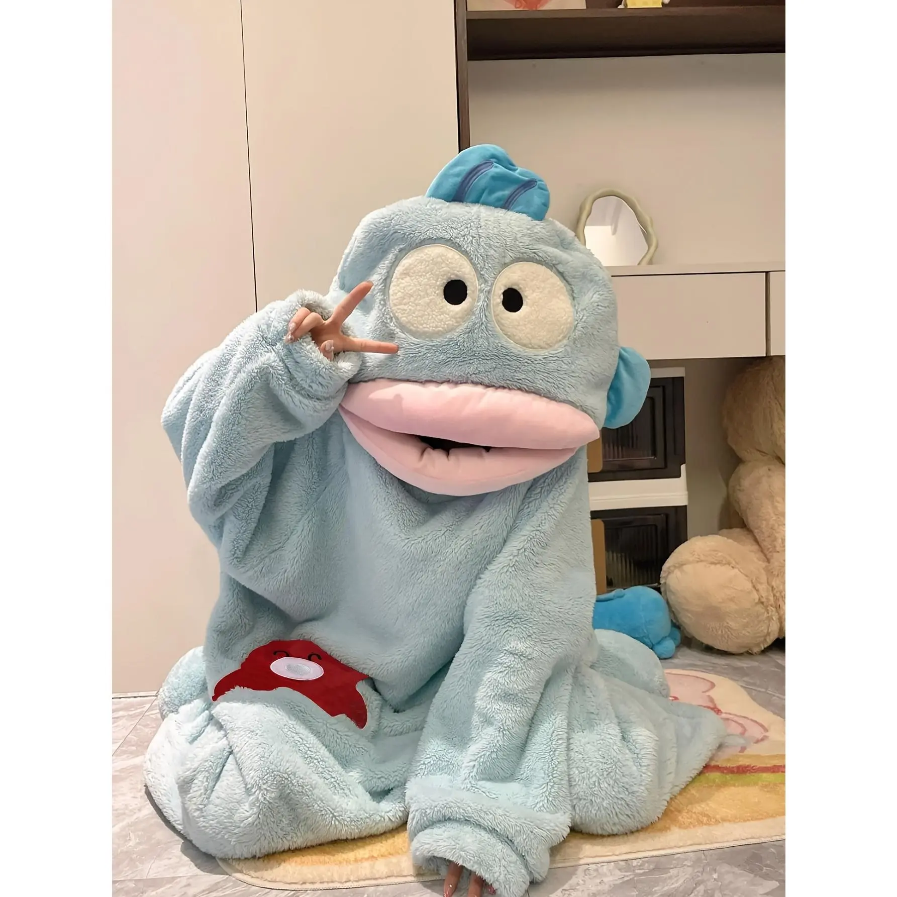 Half-Fishman HANGYODON Onesie Costume - Hooded Full Coverage Suit with Hooded Headpiece, Hand Washable Themed Outfit for Themed Parties, & Role-Play, for or Wear ( Fishman) pajamas flannel