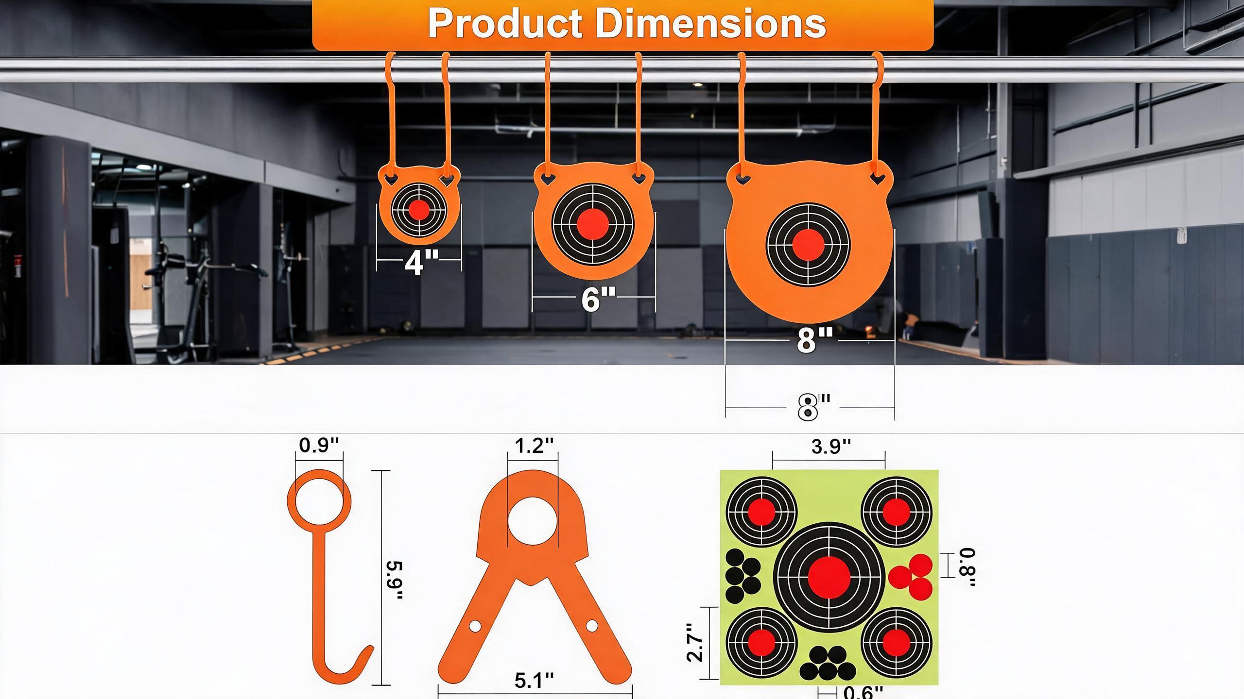 AR500 Steel Target Stand Kit,AR500 Steel Target Combo Set, 3/8 Inch Thick Hanging Gong Target Kit, Outdoor Hanging Shooting Targets with 10 Bonus Paper Targets.All-in-One AR500 Steel Accessory Kit, Compatible with 1 Inch OD EMT Conduit; Metal Tube Not Inc