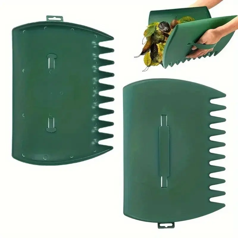 Heavy-Duty Leaf Grabbers, 2pcs Large Lawn Yard Garden Cleanup Tool with Grip Hole- Durable Plastic Construction, All-Season Debris Collector for Fall Spring Winter, Easy Leaf Collection Yard Cleaning Aid
