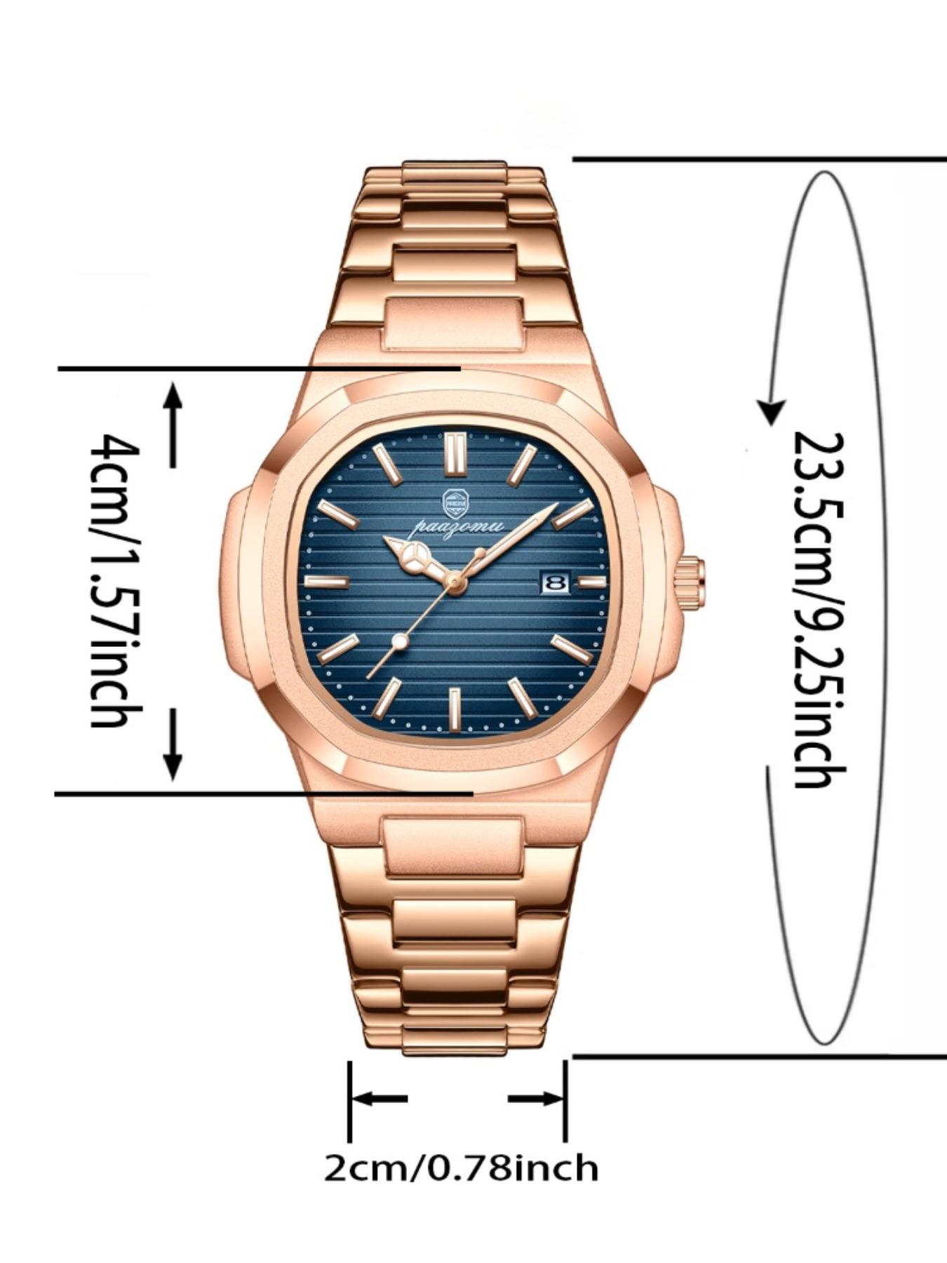 Luxury Men's Elegant Square Dial Luminous Waterproof Stainless Steel Watch with Calendar, High-Quality Quartz Analog Business Watch, Fashion Wristwatch, Stylish Watch, Perfect Gift Luxury Men's Elegant Square Dial Luminous Waterproof Stainless Steel Watch with Calendar, High-Quality Quartz Analog Business Watch, Fashion Wristwatch, Stylish Watch, Perfect Gift