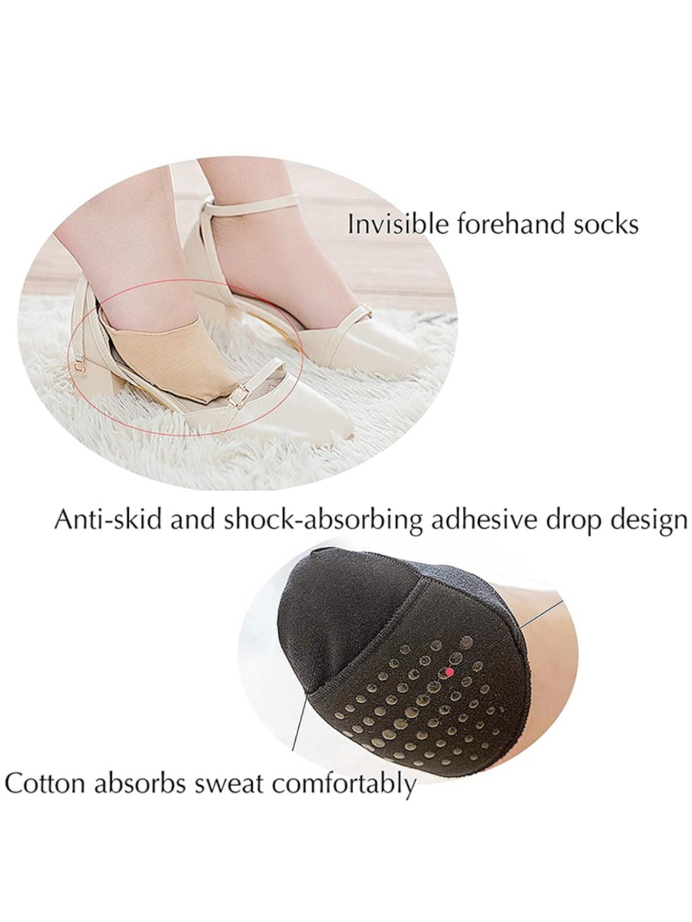 Women's Forefoot Sock Pads, High Heel Half Insoles, Relieve Calluses and Corns, Absorb Foot Pressure, Buffer Socks, Toe Pads
