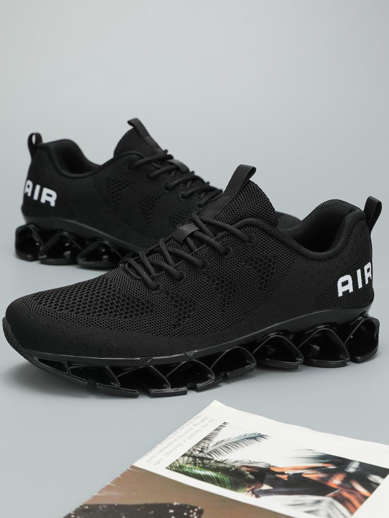 Mens Walking Shoes Blade Non Slip Fashion Sneakers Breathable Mesh Soft Sole Casual Athletic Running Sport Shoes Black/Red