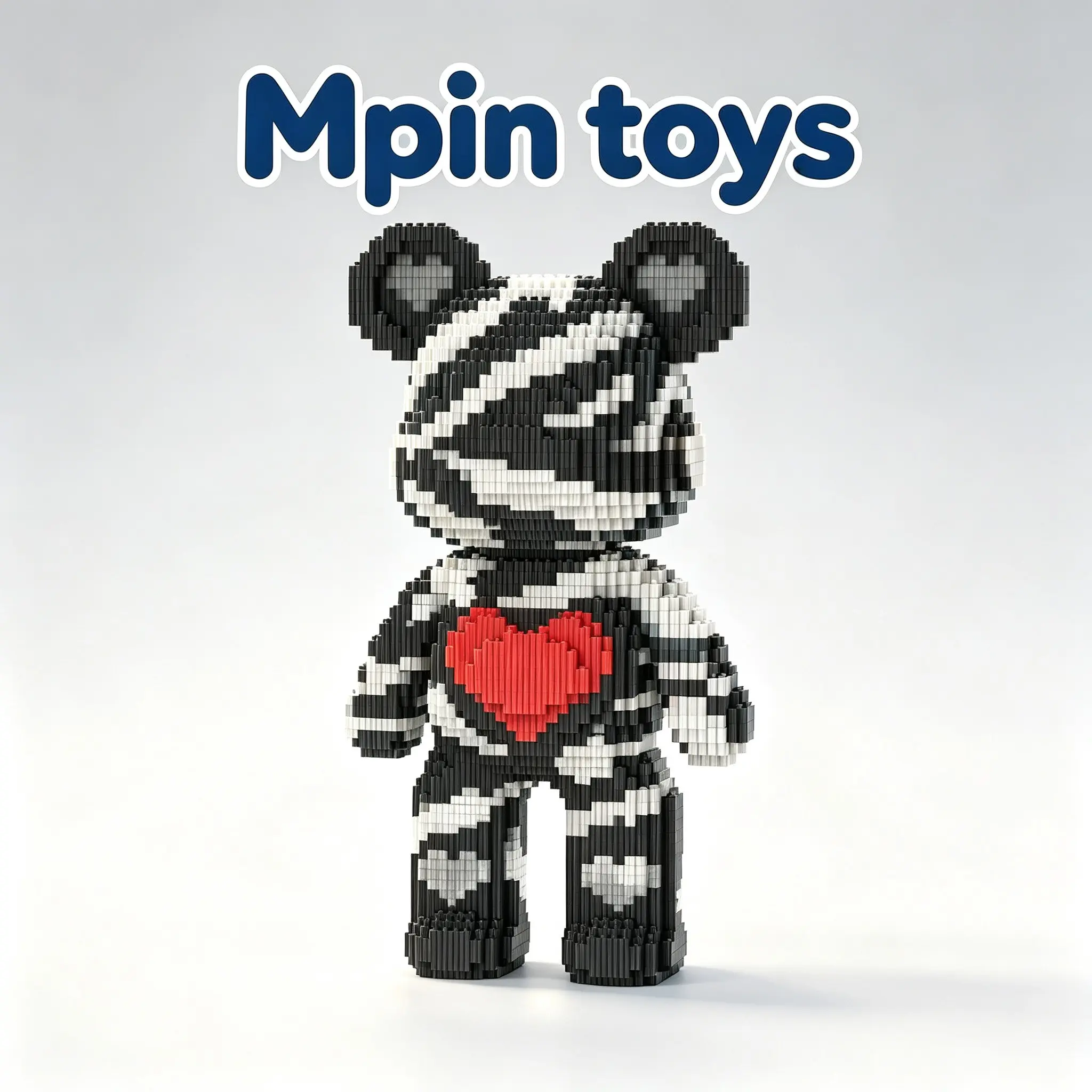DIY Micro-Particle Building Block Bear, 3D Puzzle Toy, Bearbrick Style Decorative Gift, Adult DIY Puzzle Ornament, Home Decoration, Holiday Gift