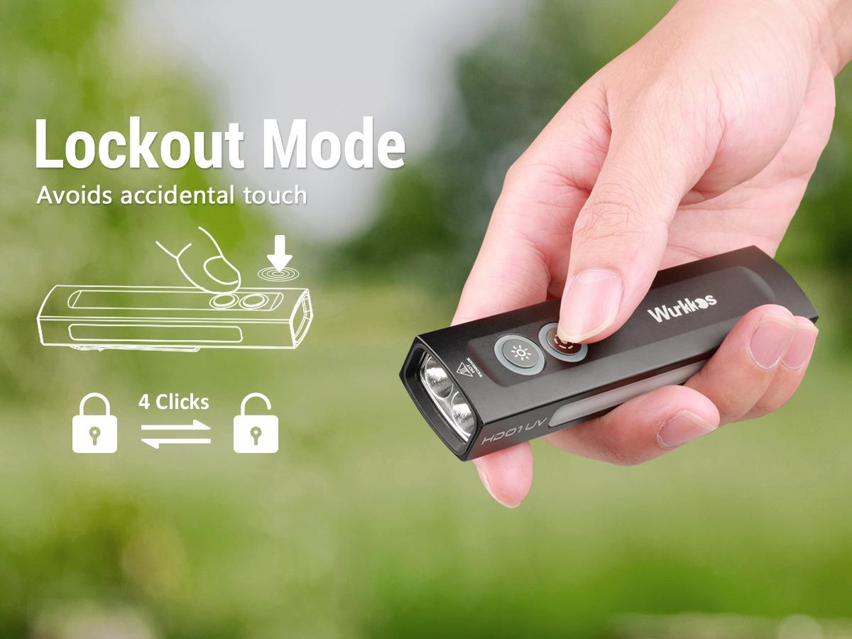 Wurkkos HD01UV Multifunctional EDC Flashlight with 365nm UV Light White Flood LED RGB Lights Dual Switch Magnetic Tail USB Rechargeable