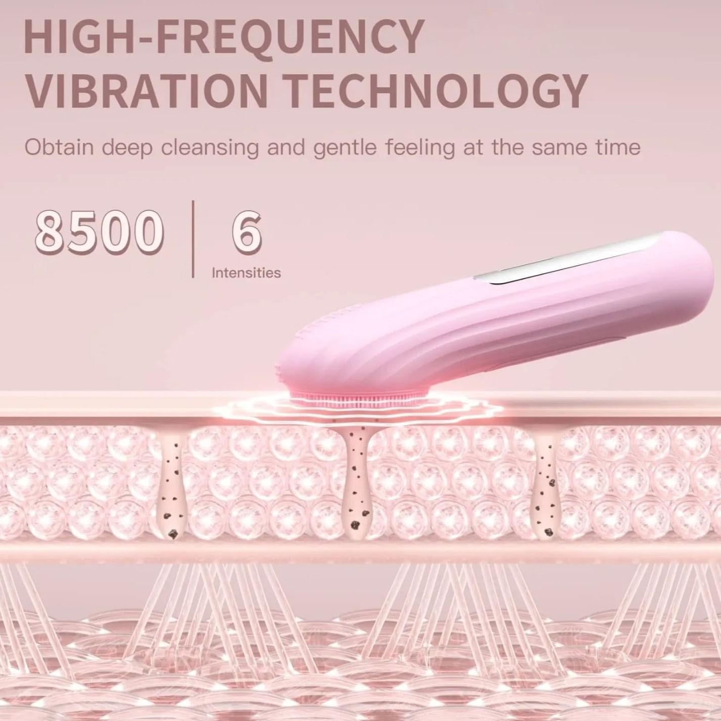 Electric sonic facial cleansing brush, facial cleanser tool, facial exfoliating brush, silicone purple brush for cleansing mousse, gentle facial cleansing tool, skin care tool, multiple colors available