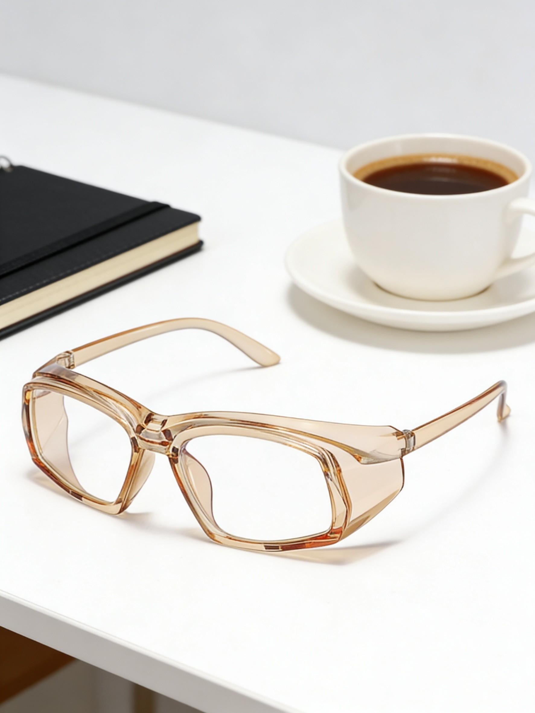 【1PC】Protective Square Frame Anti-Fog HD Eyewear, Alternative to Regular Glasses for Lab, Clinical & Outdoor Eye Protection