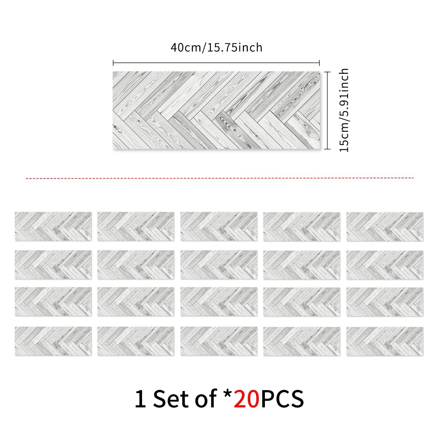 5/10/20 pcs Classic Wood Grain Floor Tile Sticker,Waterproof and splash proof self-adhesive Floor Sticker, 5.91 * 15.75 Inches,For Kitchen, Bathroom And Living Room Decoration