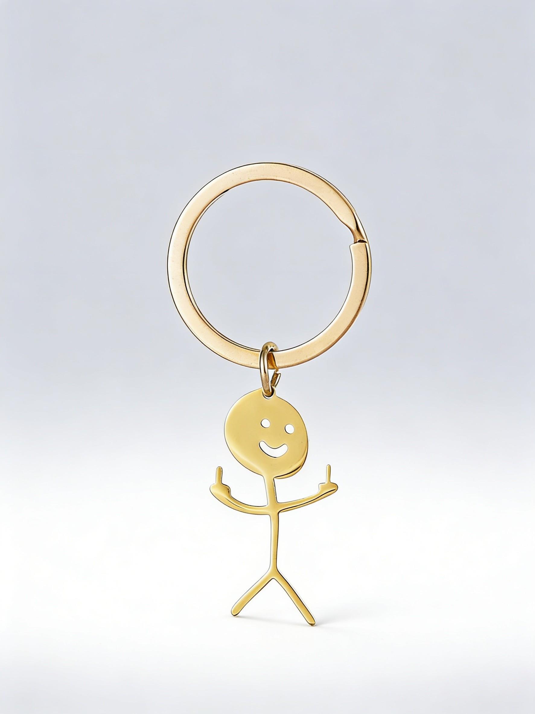 Cartoon Figure Shaped Keychain for Men & Women, Stainless Steel Keychain, Metal Key Chain, Cute Key Ring