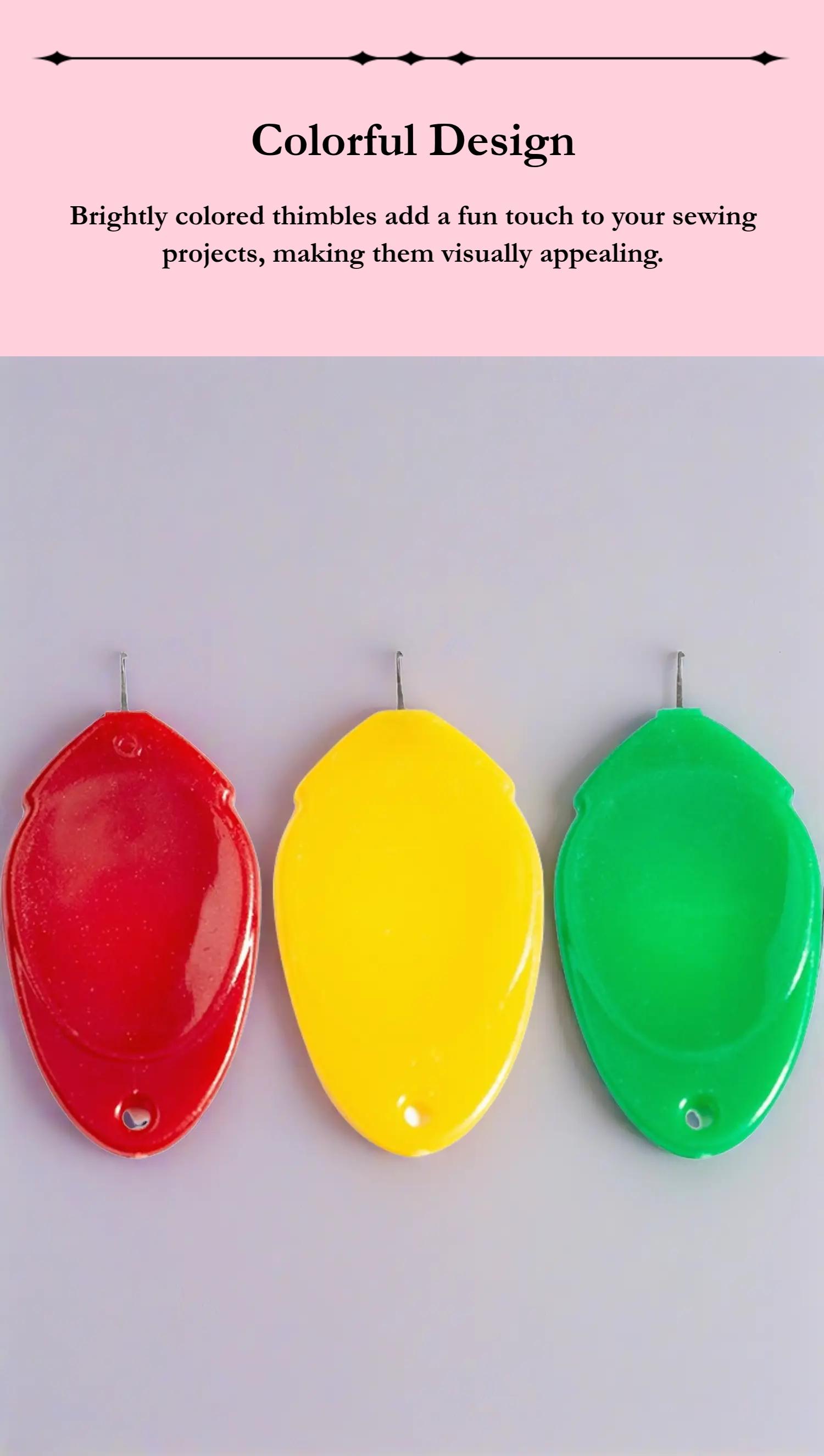 10pcs Thumb Colorful Thimble Needle Threader, Small Eye Thread Guide, Plastic Sewing Tool, Easy-To-Use Threader for Crafting