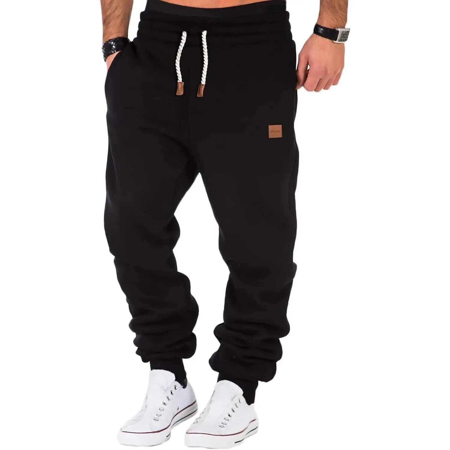 Men's Heavyweight Cotton Fleece Sweatpants Tapered Joggers with Pockets for Workout & RunningGift