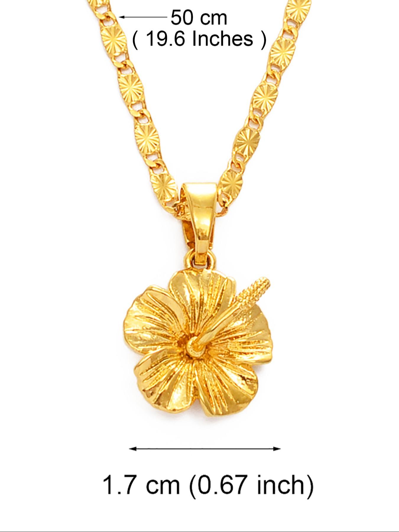 1pc Hawaiian Hibiscus Flower Pendant Necklace Marshallese Puerto Rico Guam Micronesia Pohnpei Jewelry Boho Style Jewelry Wedding Gifts