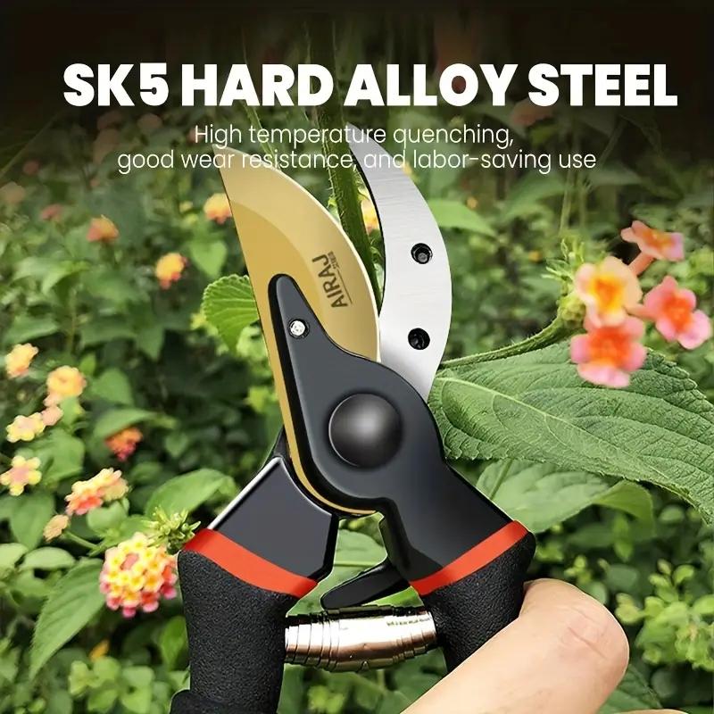 Professional Titanium Pruning Shears (t13), Ultra Sharp Handheld Garden Hedge Trimmers, Garden Anvil Trimmer, Gardening Tools, 8.5 Inch Blade
