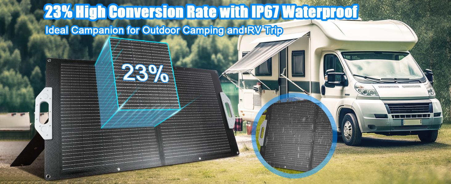 100W Portable Solar Panel, 18V Foldable Solar Panel, 23% High Efficiency Solar Panels with USB/DC/MC4 Output IP67 Waterproof for Outdoor Camping RV Trip 100W Portable Solar Panel, 18V Foldable Solar Panel, 23% High Efficiency Solar Panels with USB/DC/MC4 Output IP67 Waterproof for Outdoor Camping RV Trip