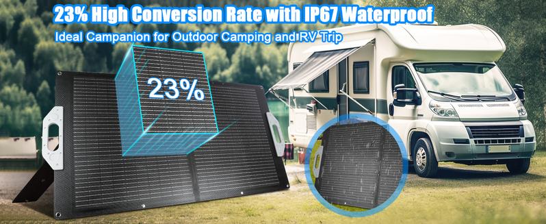 100W Portable Solar Panel, 18V Foldable Solar Panel, 23% High Efficiency Solar Panels with USB/DC/MC4 Output IP67 Waterproof for Outdoor Camping RV Trip 100W Portable Solar Panel, 18V Foldable Solar Panel, 23% High Efficiency Solar Panels with USB/DC/MC4 Output IP67 Waterproof for Outdoor Camping RV Trip