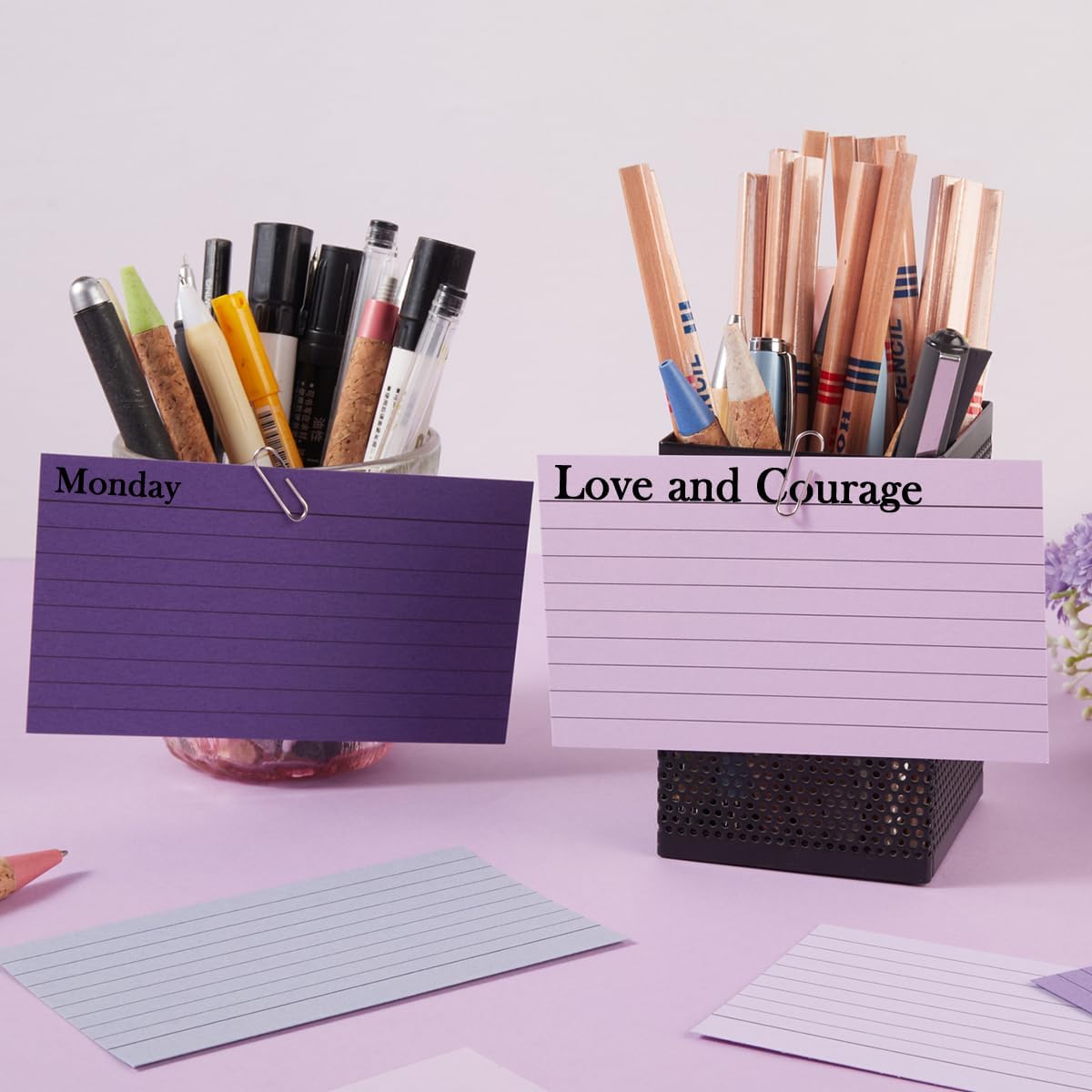 100 Sheets 3x5 Colored Ruled Note Cards Index Cards, 5  | 250 GSM Heavy Flashcards for  Cards, Accounting
