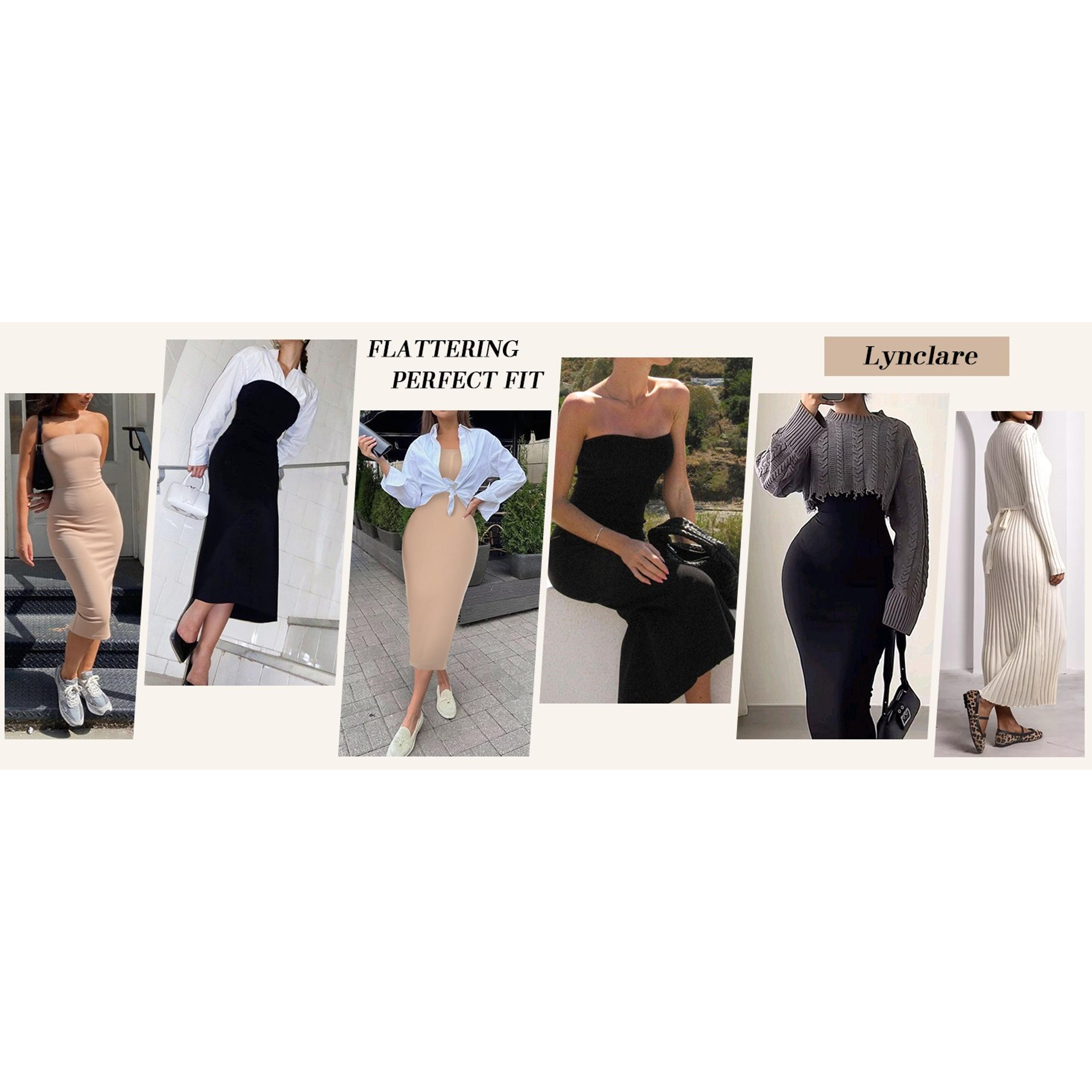 Slip Dress for Women Full Slip for Under Dresses Shapewear Tummy Control Long Slip with Back Slit