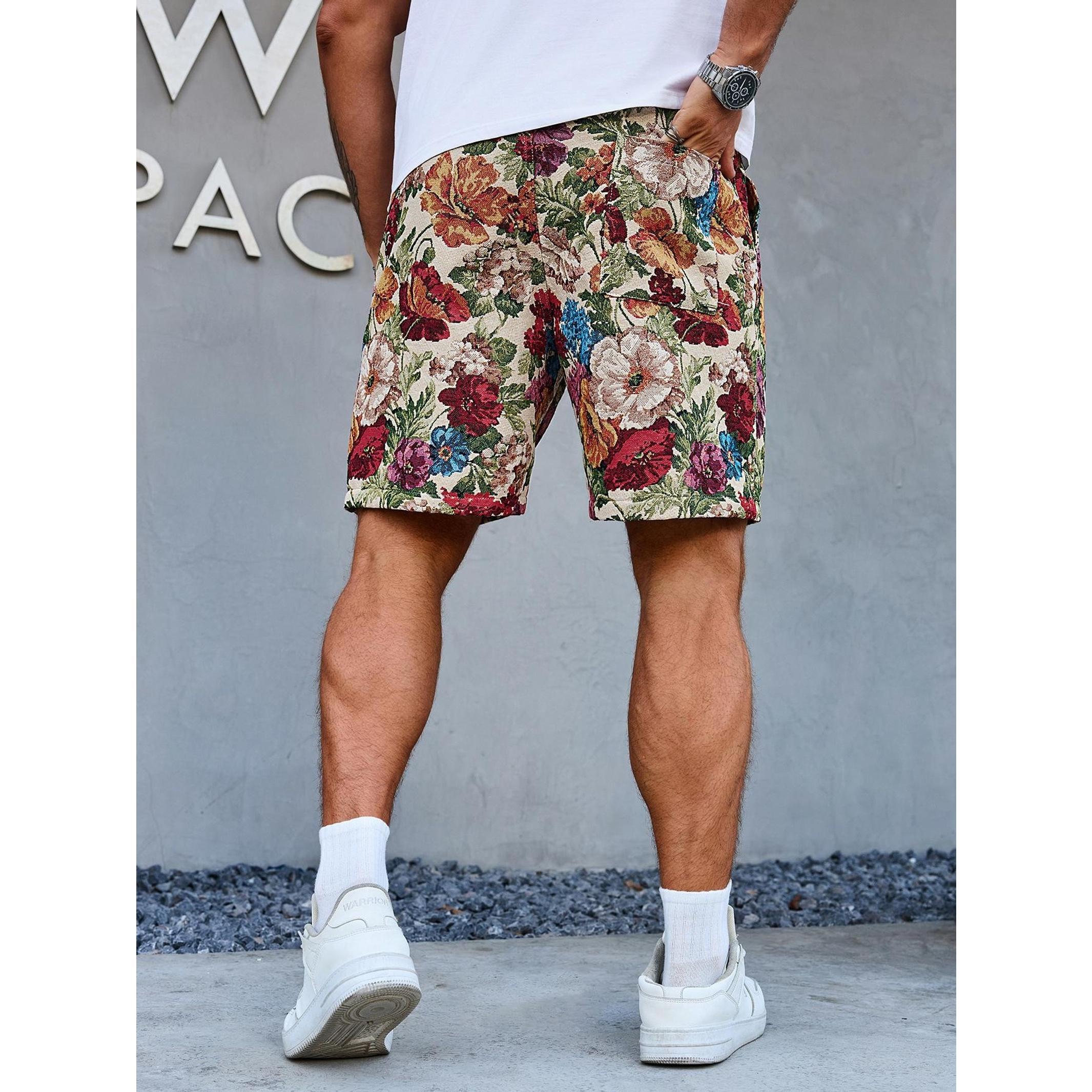 2026 new men's casual overalls shorts men's American casual pants European and American fashion loose men's fancy pants.