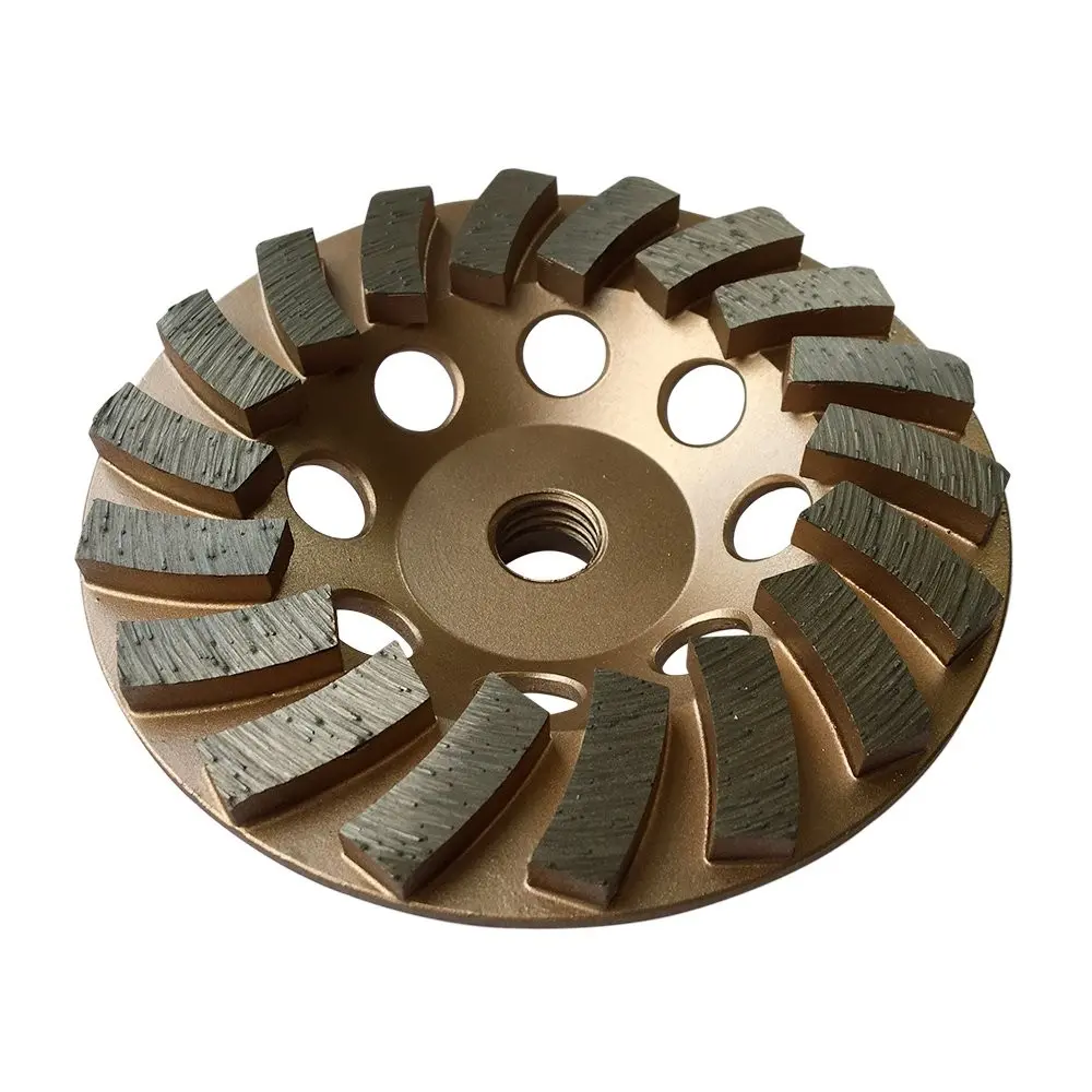 4.5" Diamond Grinding Wheel for Concrete or Masonry, 18 Turbo Segments #30/40 Grit Medium Bond with 5/8"-11 Arbor